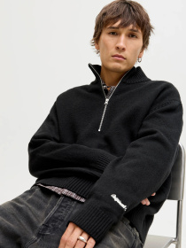 Светри та кардигани JACK & JONES NORREBRO KNIT HALF ZIP модель 12282749_Black Фото