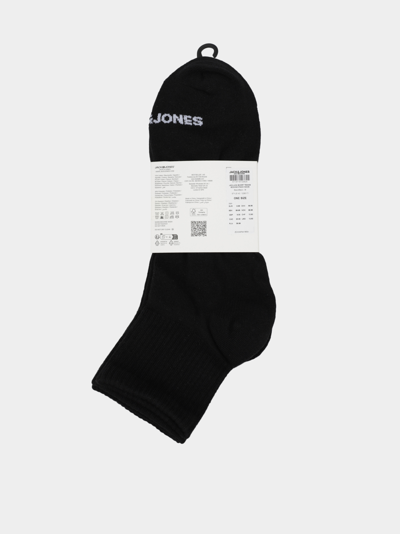 Шкарпетки та гольфи JACK & JONES LUCA SHORT TENNIS SOCKS модель 12280171_Black Black - Black Фото
