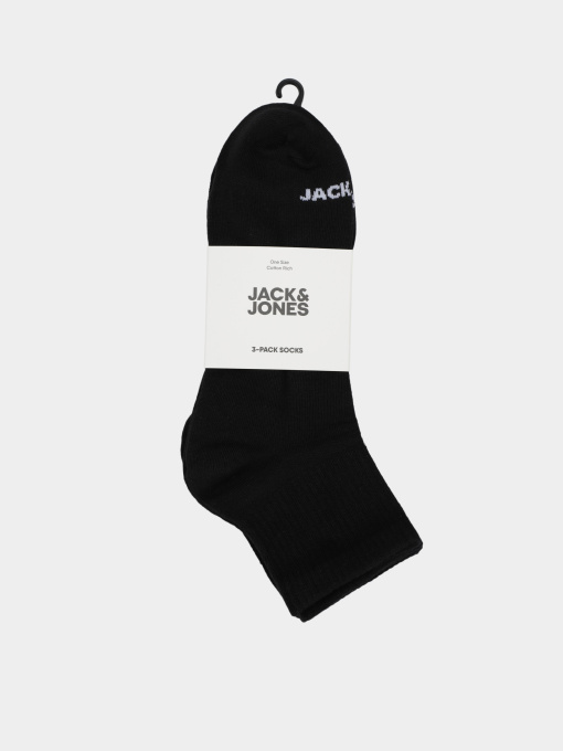 Носки и гольфы JACK & JONES LUCA SHORT TENNIS SOCKS модель 12280171_Black Black - Black Фото