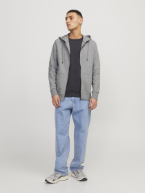 Худі та світшоти JACK & JONES BASIC SWEAT ZIP HOOD модель 12181901_Light Grey Melange REG Фото