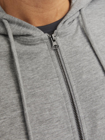 Худі та світшоти JACK & JONES BASIC SWEAT ZIP HOOD модель 12181901_Light Grey Melange REG Фото