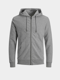 Худі та світшоти JACK & JONES BASIC SWEAT ZIP HOOD модель 12181901_Light Grey Melange REG Фото