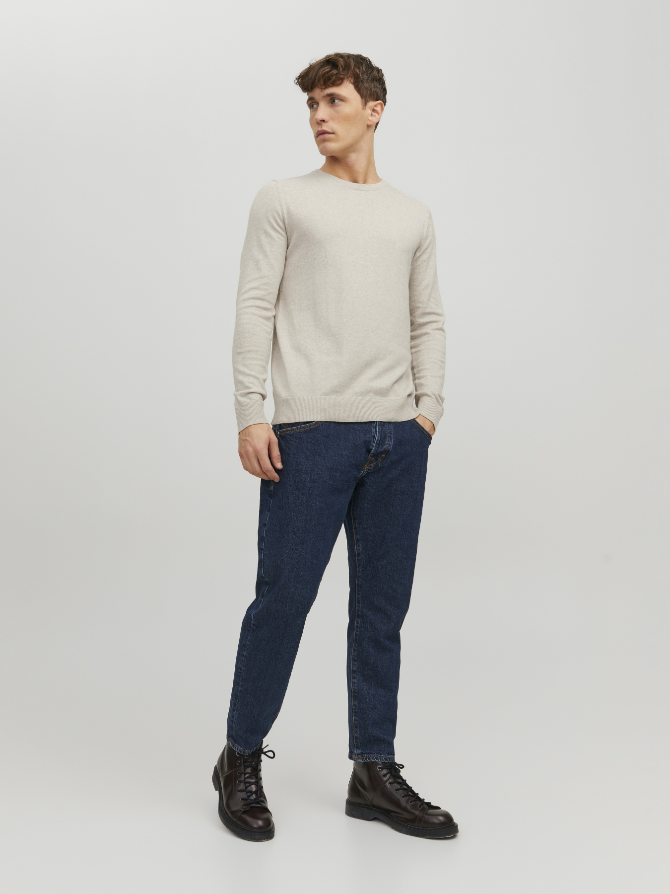Светри та кардигани JACK & JONES EMIL KNIT модель 12208364_Oatmeal Melange Светри та кардигани JACK & JONES EMIL KNIT модель 12208364_Oatmeal Melange Фото