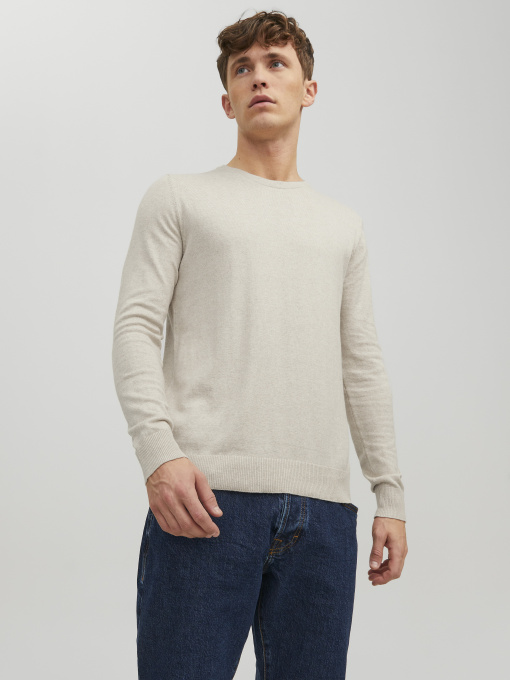 Светри та кардигани JACK & JONES EMIL KNIT модель 12208364_Oatmeal Melange Фото