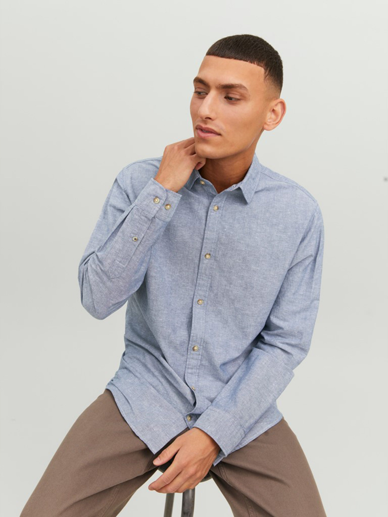 Сорочки JACK & JONES модель 12220134_Faded Denim Сорочки JACK & JONES модель 12220134_Faded Denim Фото