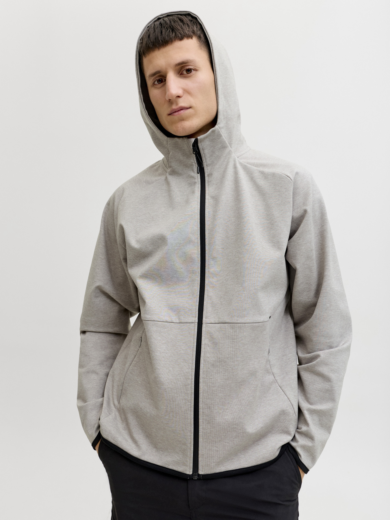 Худи и свитшоты JACK & JONES BASE SWEAT ZIP HOOD модель 12289209_Light Grey Melange Фото
