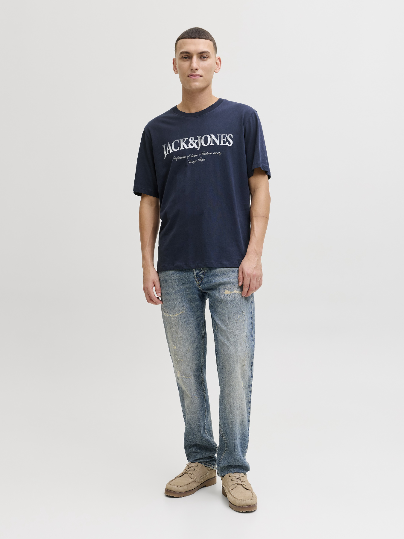 Футболки и поло JACK & JONES DEVIN DAYTONA PRINT TEE модель 12290173_Navy Blazer Фото