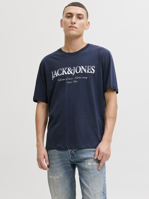 Футболки и поло JACK & JONES DEVIN DAYTONA PRINT TEE модель 12290173_Navy Blazer Фото