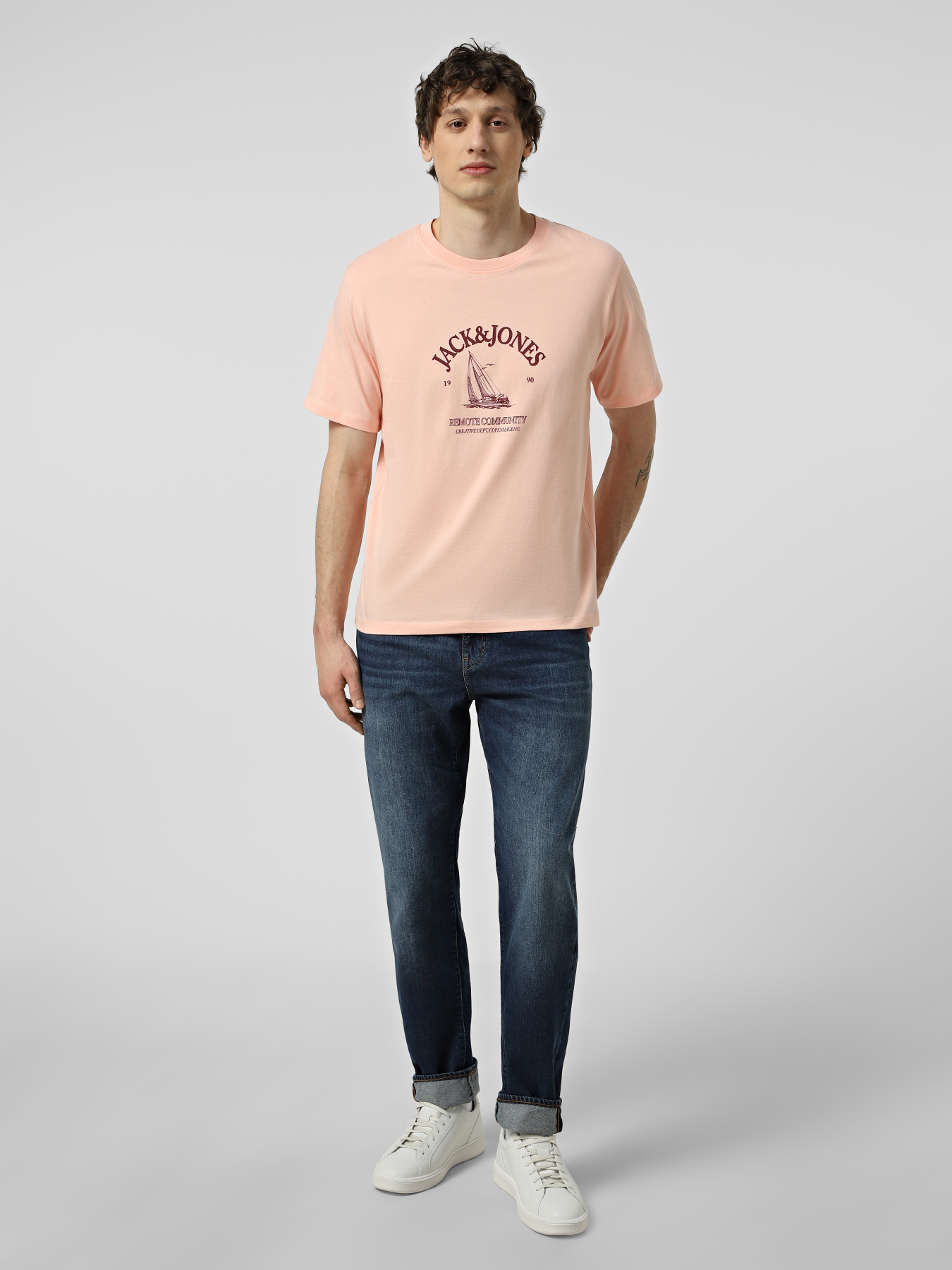 Футболки і поло JACK & JONES NANTUCKET TEE модель 12297895_Peach Melba Фото