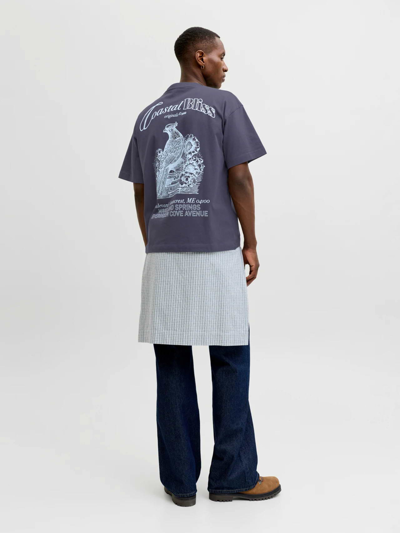 Футболки і поло JACK & JONES MAINE BACK TEE модель 12291780_Odyssey Gray Фото