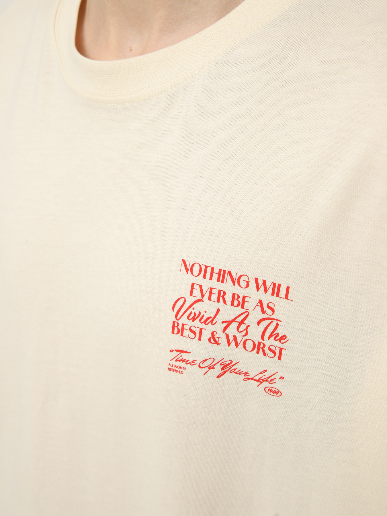 Футболки и поло JACK & JONES TRENDY OBJECTS TEE модель 12293426_Antique White Футболки и поло JACK & JONES TRENDY OBJECTS TEE модель 12293426_Antique White Фото