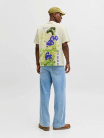Футболки и поло JACK & JONES BIG JAPAN TEE модель 12293428_Antique White PURPLE AW Фото
