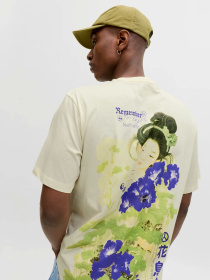 Футболки и поло JACK & JONES BIG JAPAN TEE модель 12293428_Antique White PURPLE AW Фото