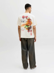 Футболки и поло JACK & JONES BIG JAPAN TEE модель 12293428_Antique White RED AW Фото