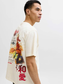 Футболки и поло JACK & JONES BIG JAPAN TEE модель 12293428_Antique White RED AW Фото