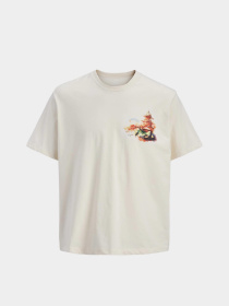 Футболки и поло JACK & JONES BIG JAPAN TEE модель 12293428_Antique White RED AW Фото