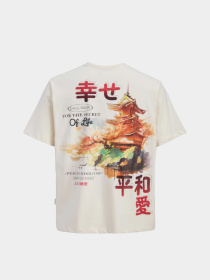 Футболки и поло JACK & JONES BIG JAPAN TEE модель 12293428_Antique White RED AW Фото
