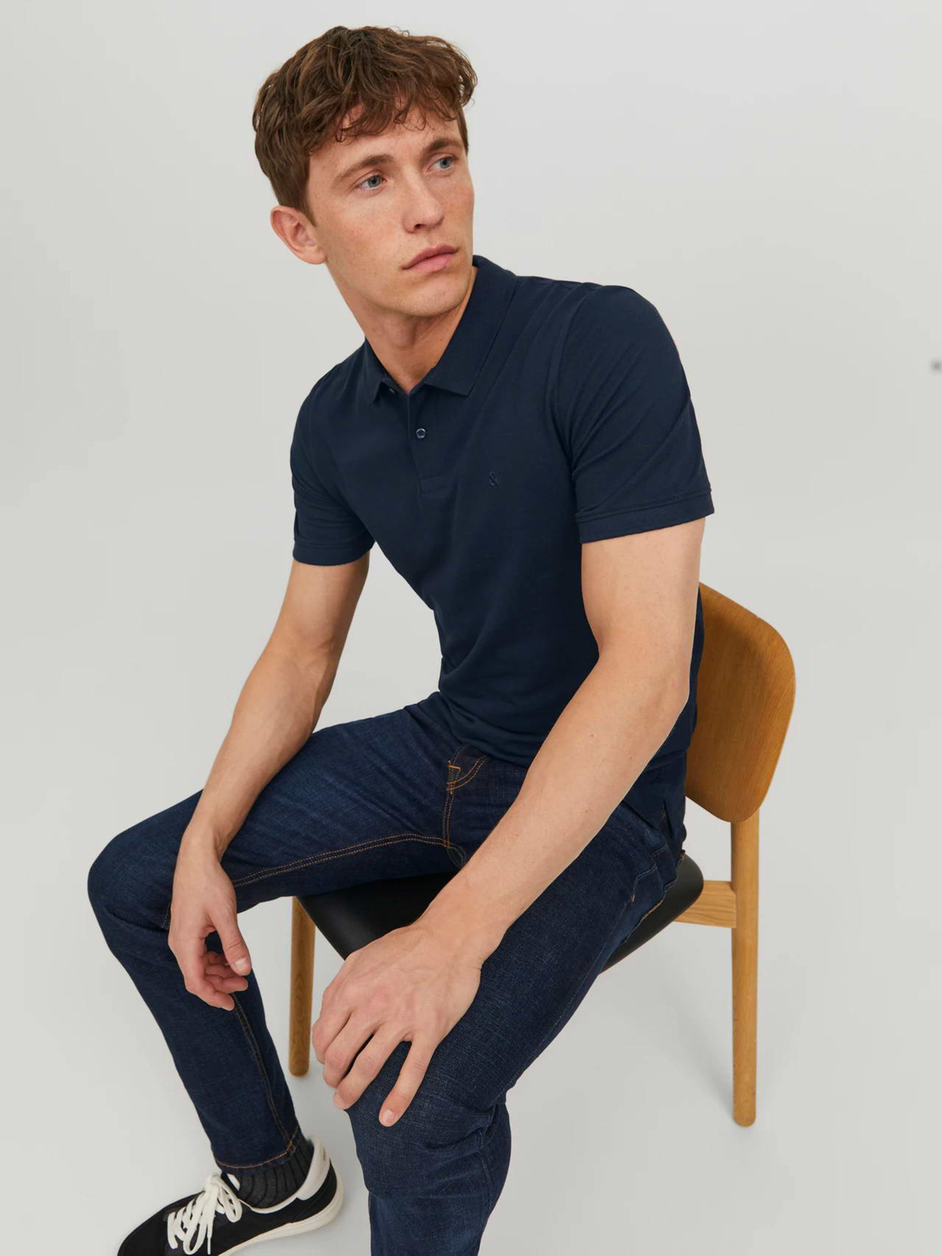 Футболки і поло JACK & JONES BASIC POLO модель 12136516_Navy Blazer SLIM FIT Фото