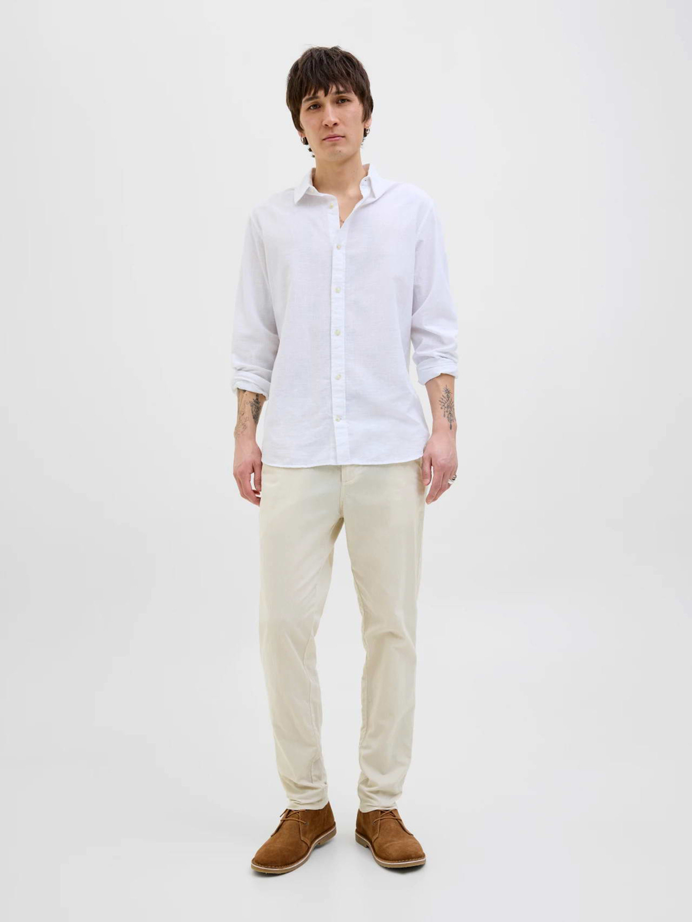 Брюки JACK & JONES TACE SUMMER LINEN BLEND CHINO модель 12248604_Feather Gray Брюки JACK & JONES TACE SUMMER LINEN BLEND CHINO модель 12248604_Feather Gray Фото