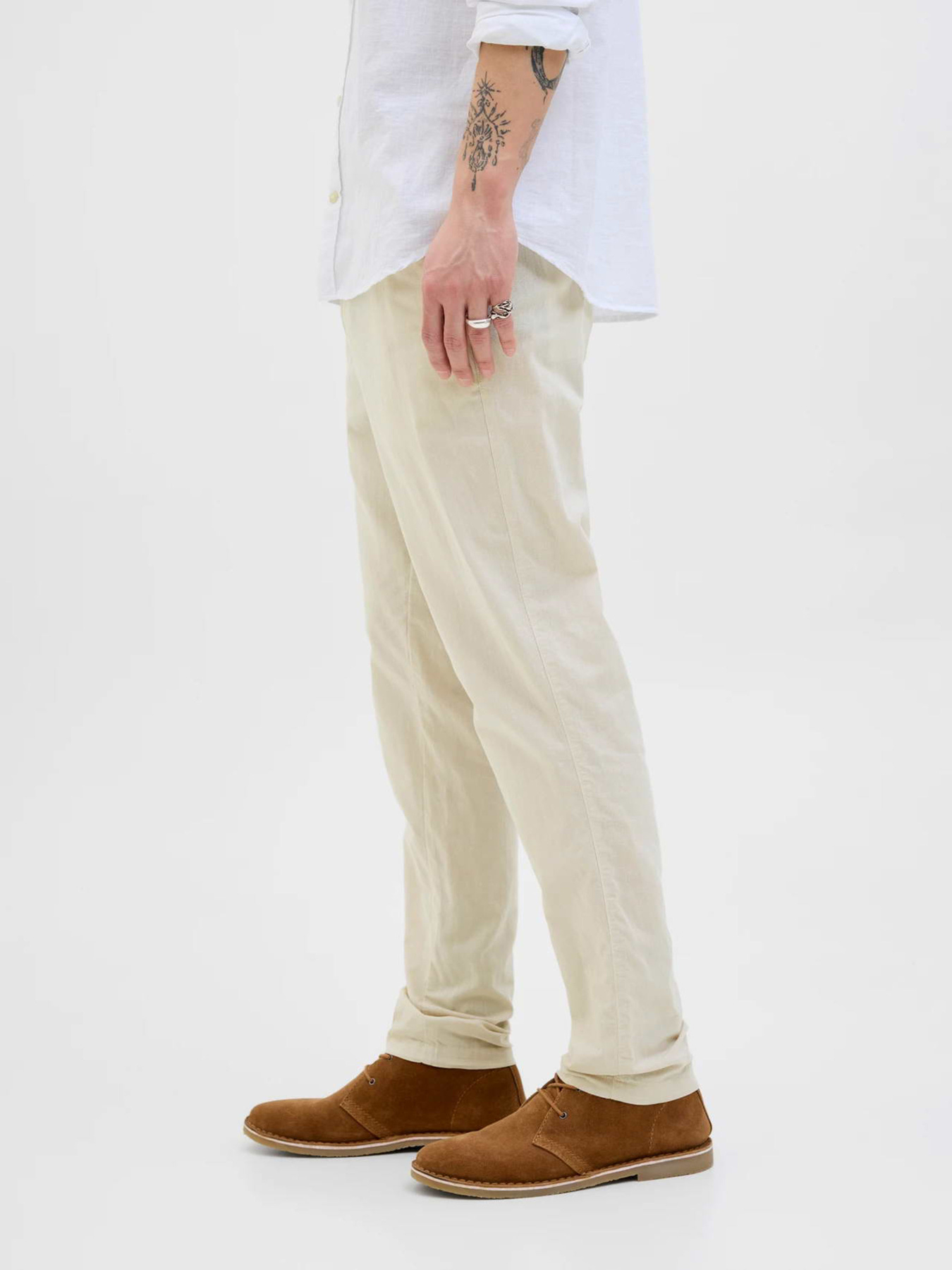 Брюки JACK & JONES TACE SUMMER LINEN BLEND CHINO модель 12248604_Feather Gray Брюки JACK & JONES TACE SUMMER LINEN BLEND CHINO модель 12248604_Feather Gray Фото