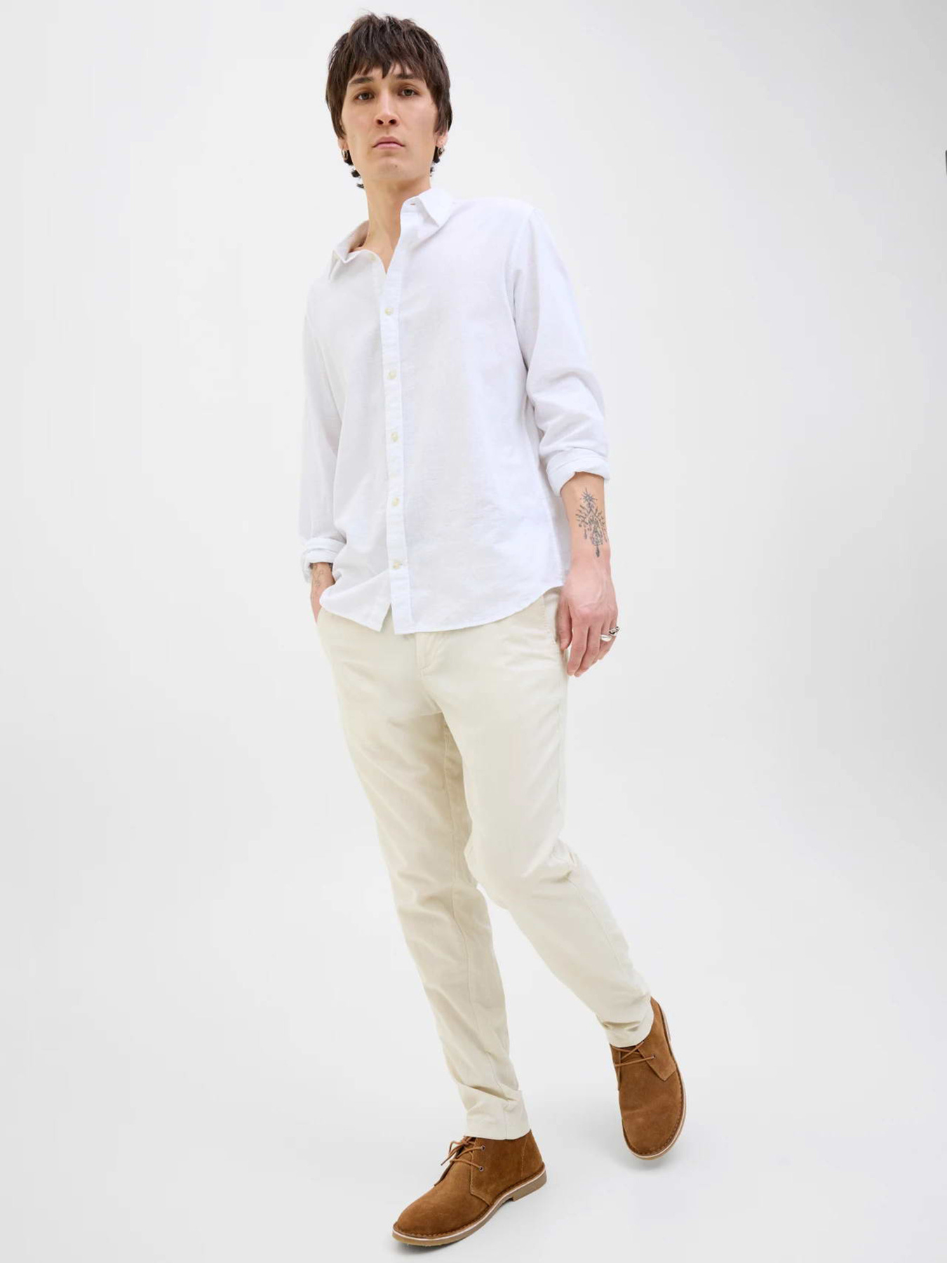 Брюки JACK & JONES TACE SUMMER LINEN BLEND CHINO модель 12248604_Feather Gray Брюки JACK & JONES TACE SUMMER LINEN BLEND CHINO модель 12248604_Feather Gray Фото