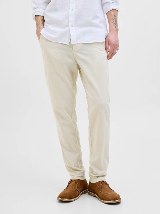 Брюки JACK & JONES TACE SUMMER LINEN BLEND CHINO модель 12248604_Feather Gray Фото