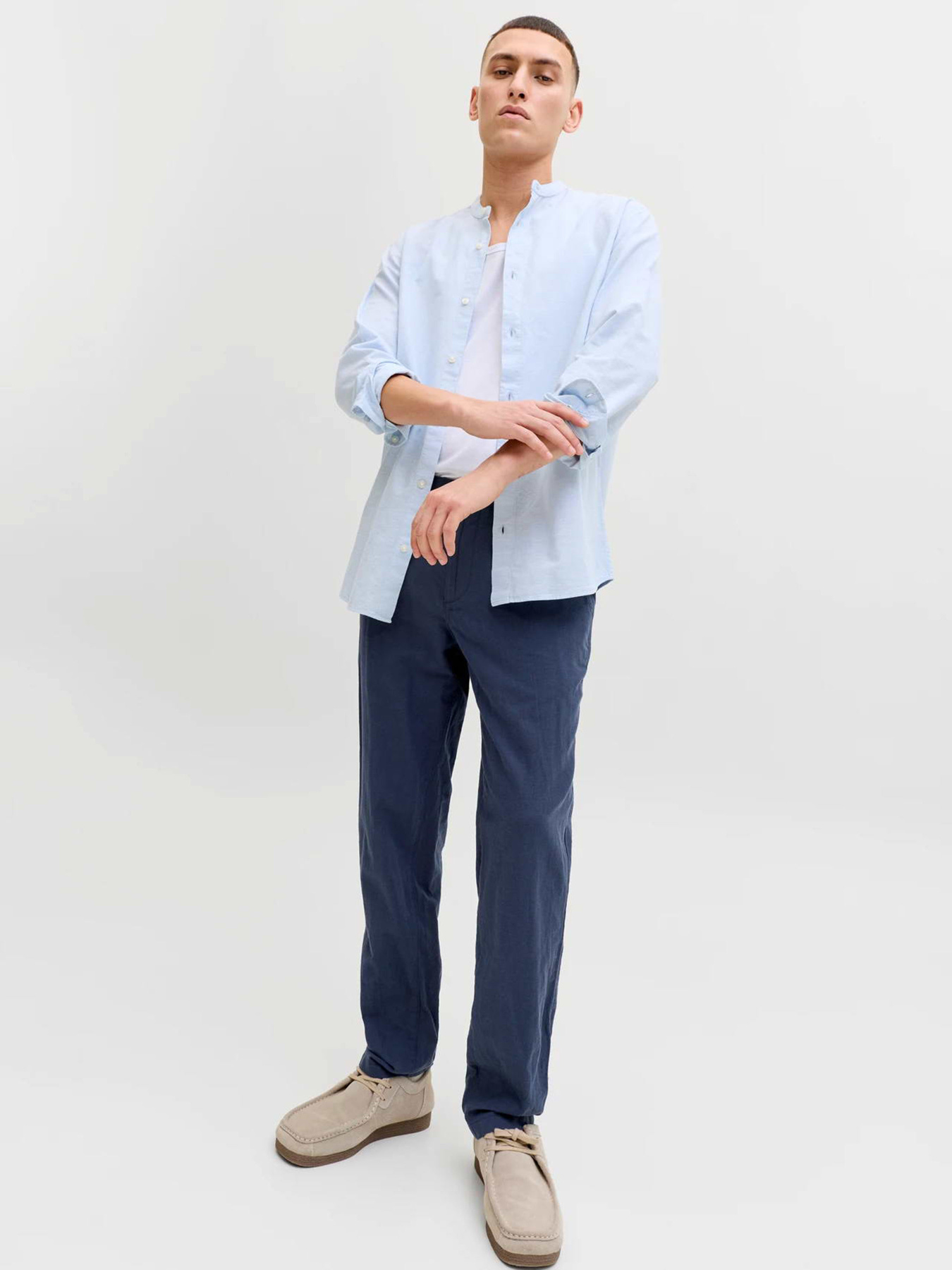 Брюки JACK & JONES TACE SUMMER LINEN BLEND CHINO модель 12248604_Navy Blazer Фото