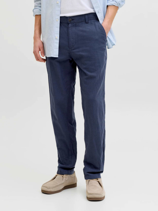 Брюки JACK & JONES TACE SUMMER LINEN BLEND CHINO модель 12248604_Navy Blazer Фото