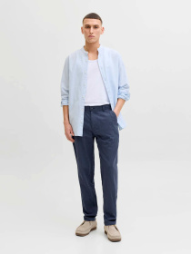 Брюки JACK & JONES TACE SUMMER LINEN BLEND CHINO модель 12248604_Navy Blazer Фото