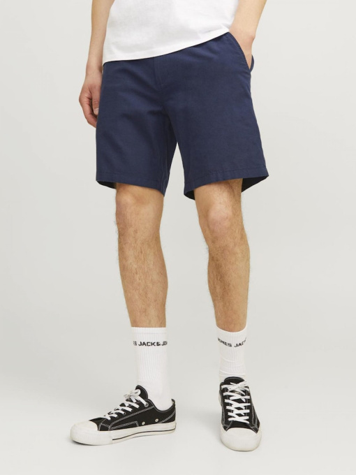 Шорты JACK & JONES STACE SUMMER LINEN BLEND SHORT модель 12248627_Navy Blazer Фото
