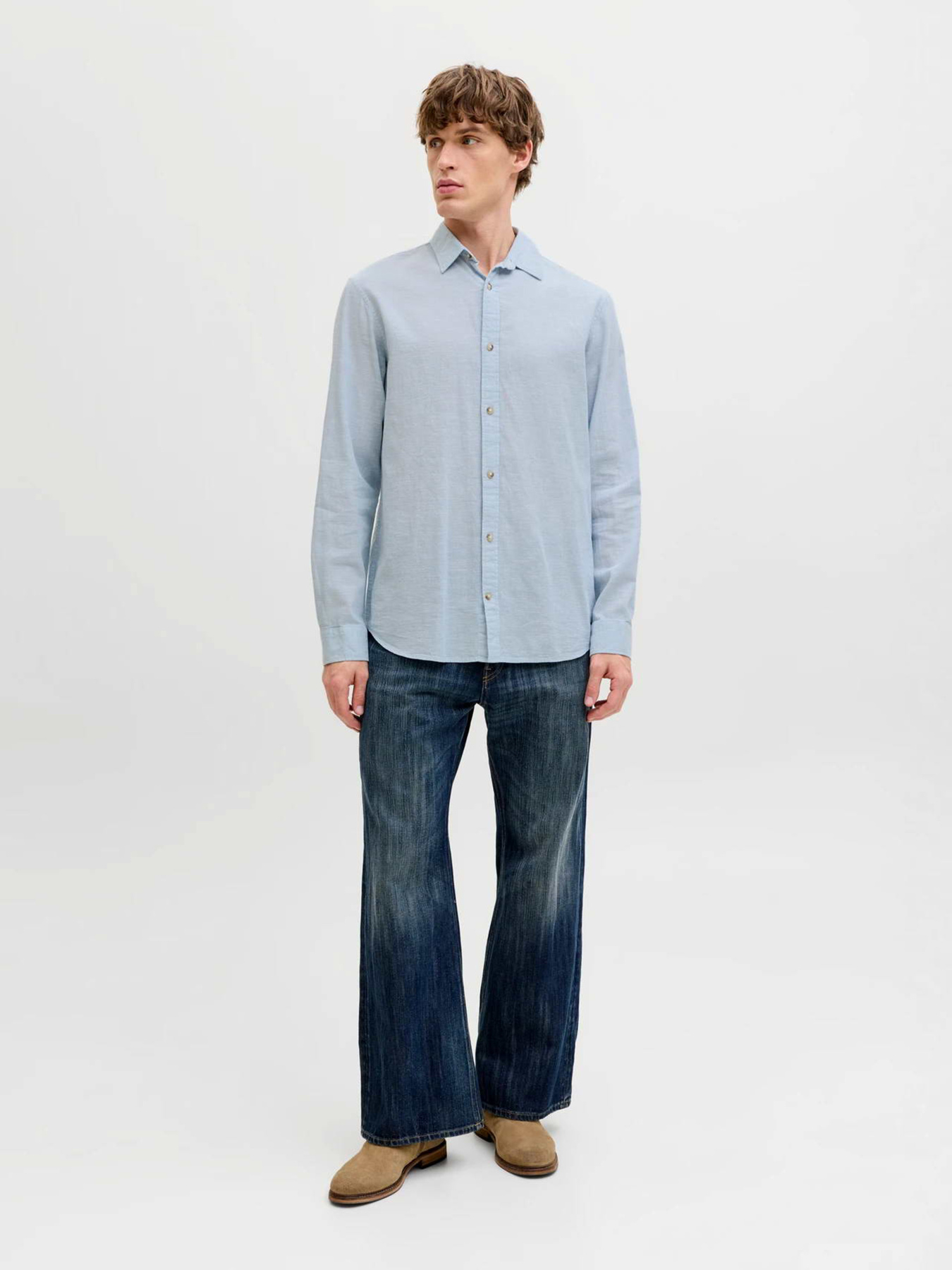Рубашки JACK & JONES SUMMER LINEN BLEND SHIRT модель 12289174_Celestial Blue Рубашки JACK & JONES SUMMER LINEN BLEND SHIRT модель 12289174_Celestial Blue Фото