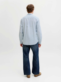 Рубашки JACK & JONES SUMMER LINEN BLEND SHIRT модель 12289174_Celestial Blue Фото