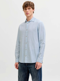 Сорочки JACK & JONES SUMMER LINEN BLEND SHIRT модель 12289174_Celestial Blue Фото