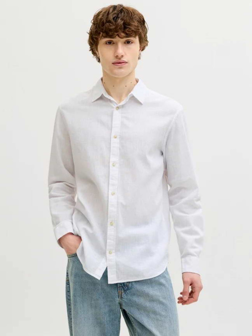Сорочки JACK & JONES SUMMER LINEN BLEND SHIRT модель 12289174_White Фото