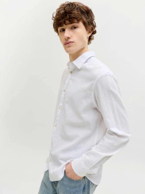 Рубашки JACK & JONES SUMMER LINEN BLEND SHIRT модель 12289174_White Фото