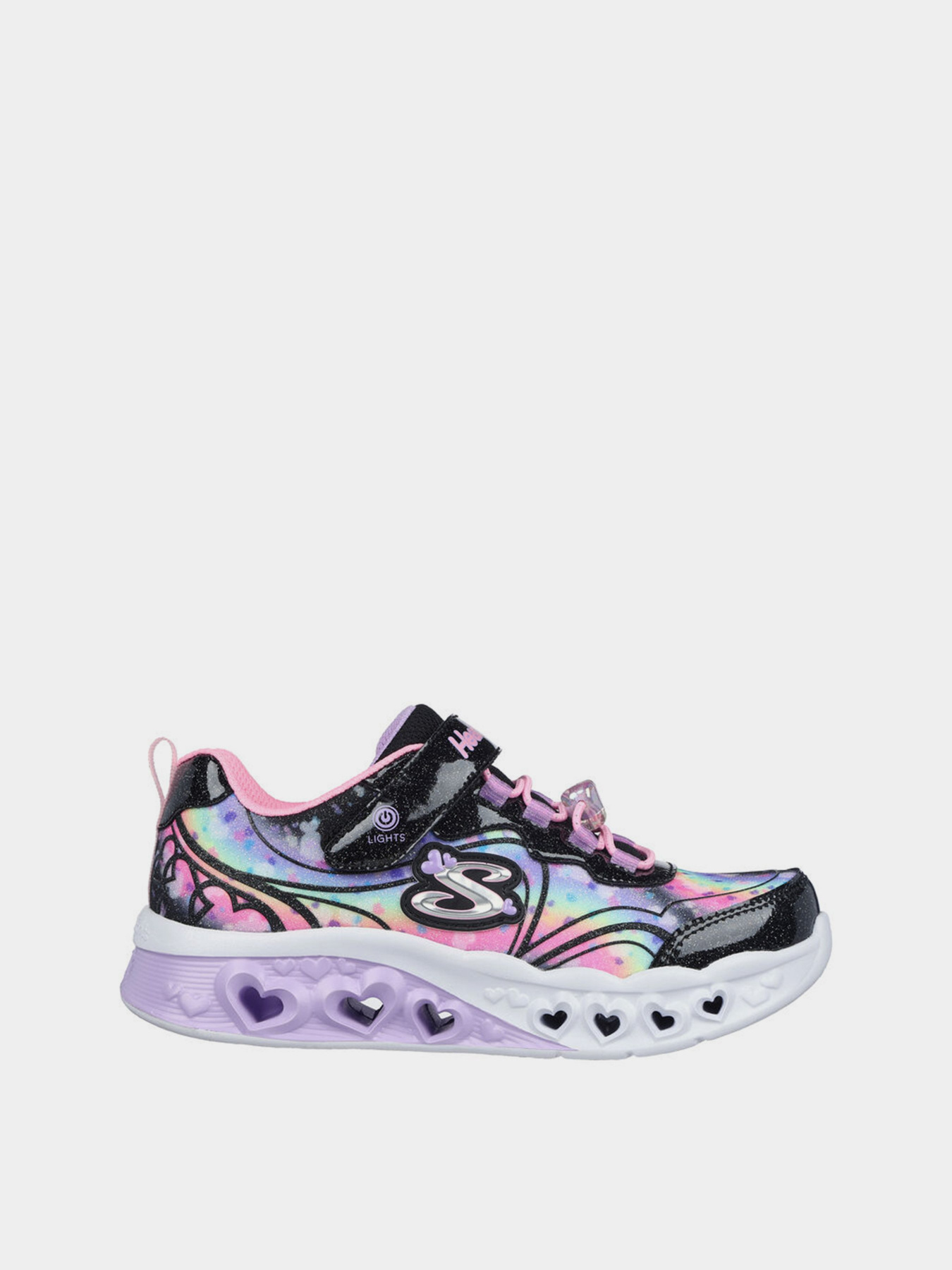 Кросівки Skechers Flutter Heart Lights - Groovy Swirl модель 303253L BKPK Кросівки Skechers Flutter Heart Lights - Groovy Swirl модель 303253L BKPK Фото