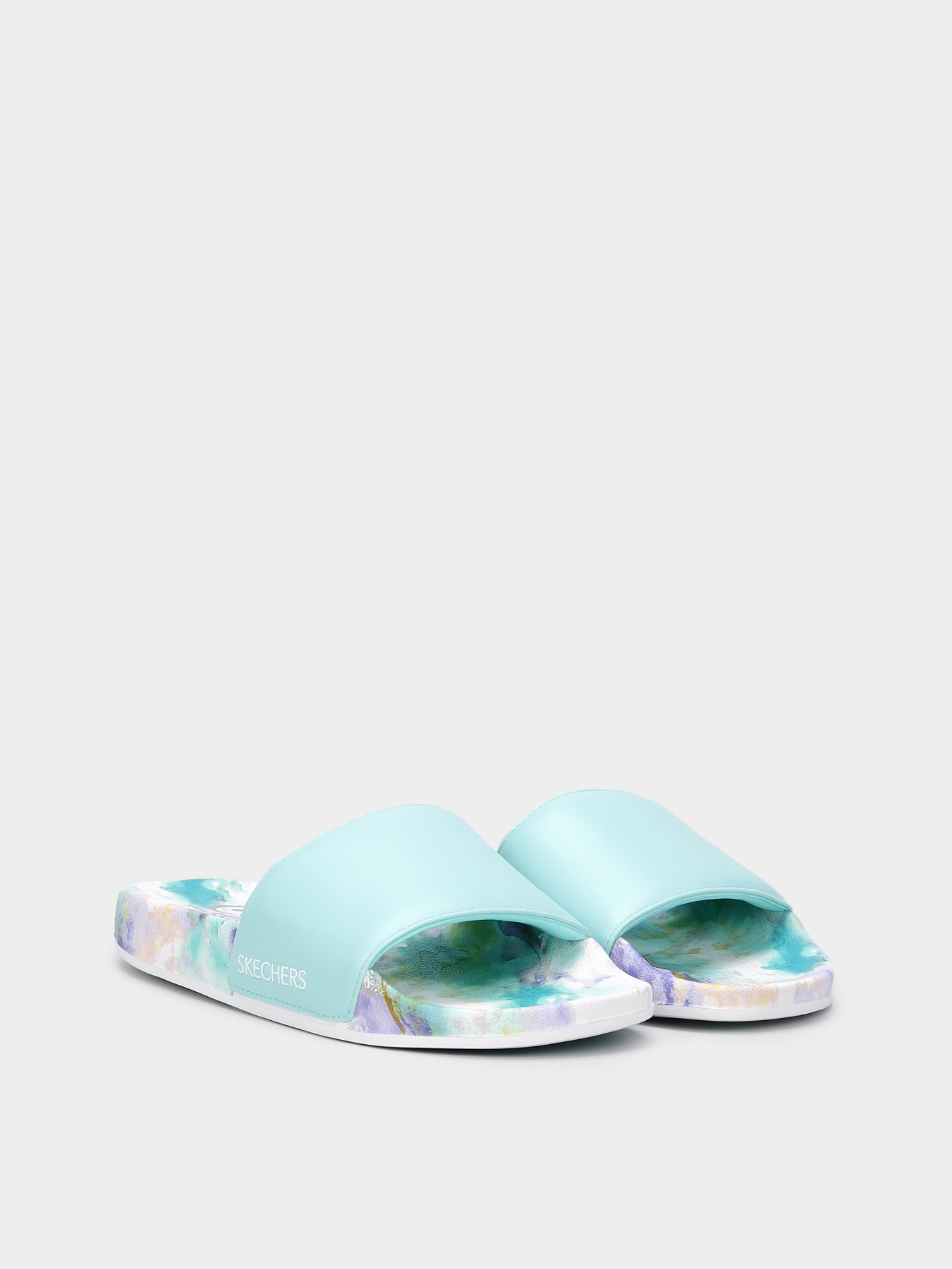 Шлёпанцы Skechers Pop Ups - True Color модель 119344 AQUA Фото