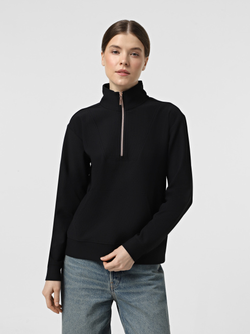 Худи и свитшоты Skechers GOLUXE RIB 1/4 ZIP модель LT116 BLK Фото