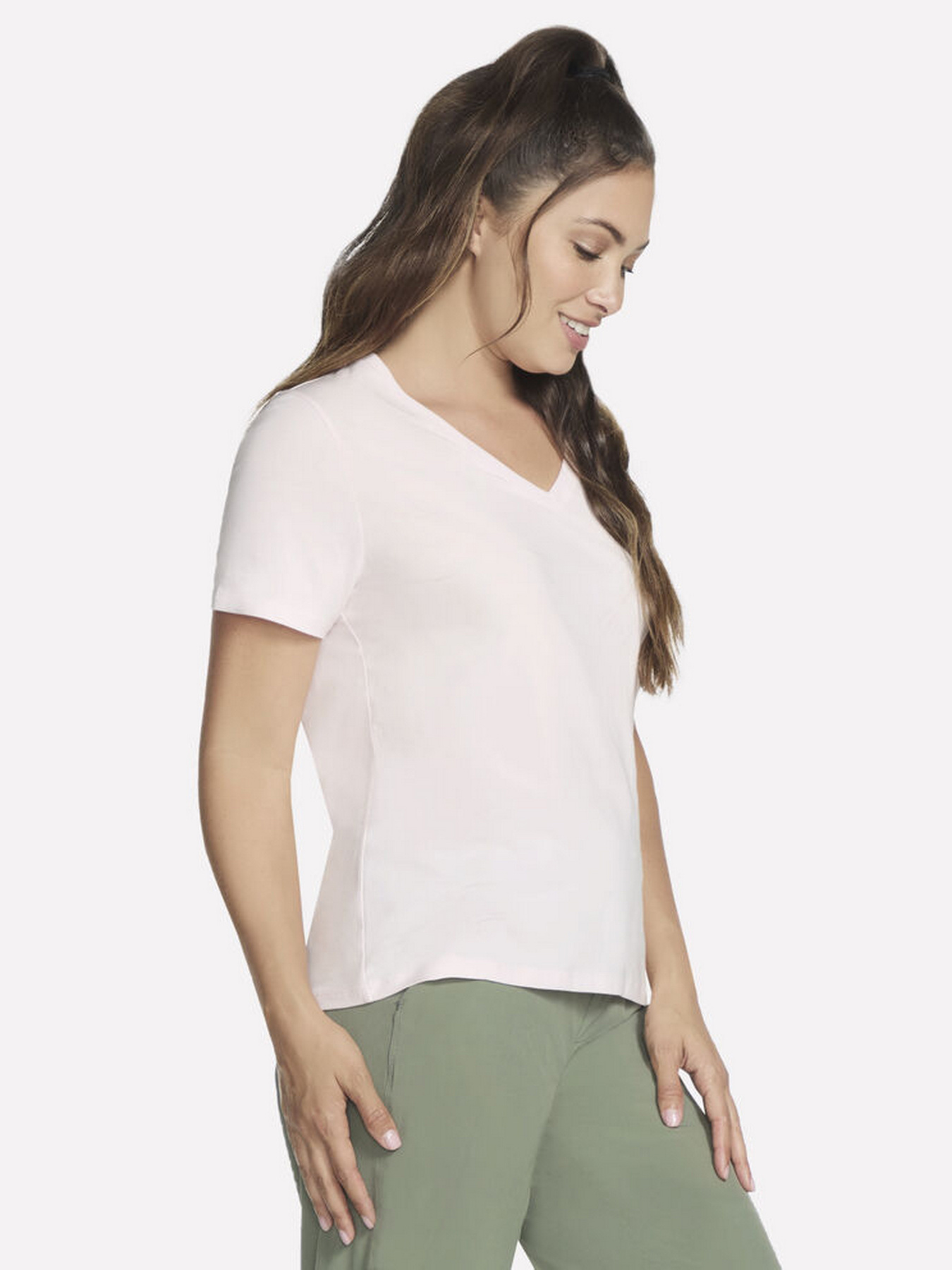 Футболки і поло Skechers PIMA V-NECK TEE модель TP130 WPK Футболки і поло Skechers PIMA V-NECK TEE модель TP130 WPK Фото