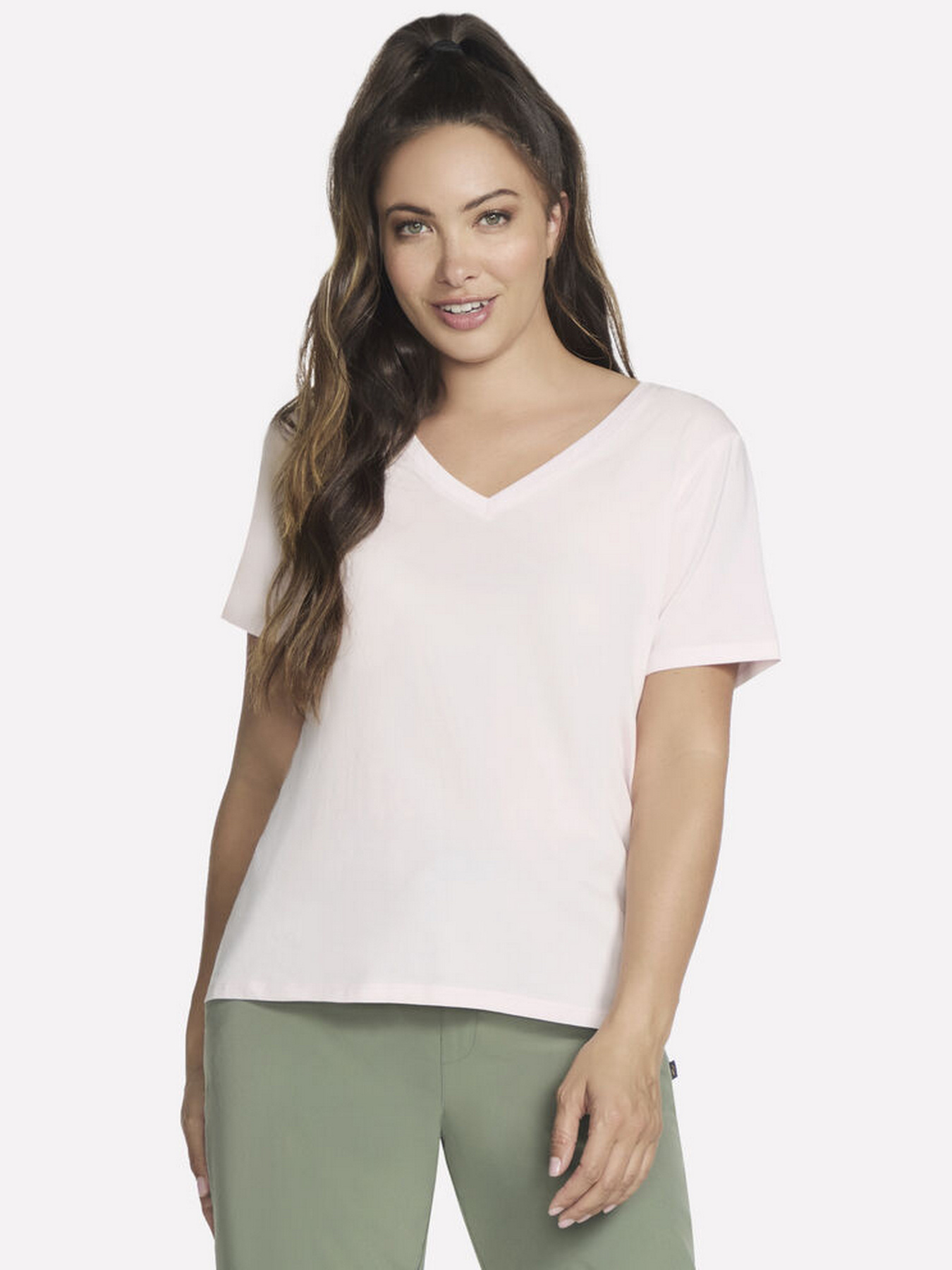 Футболки і поло Skechers PIMA V-NECK TEE модель TP130 WPK Футболки і поло Skechers PIMA V-NECK TEE модель TP130 WPK Фото