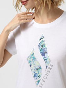 Футболки і поло Skechers FLORAL DIAMOND CLASSIC CREW TE модель TS181 WHT Фото