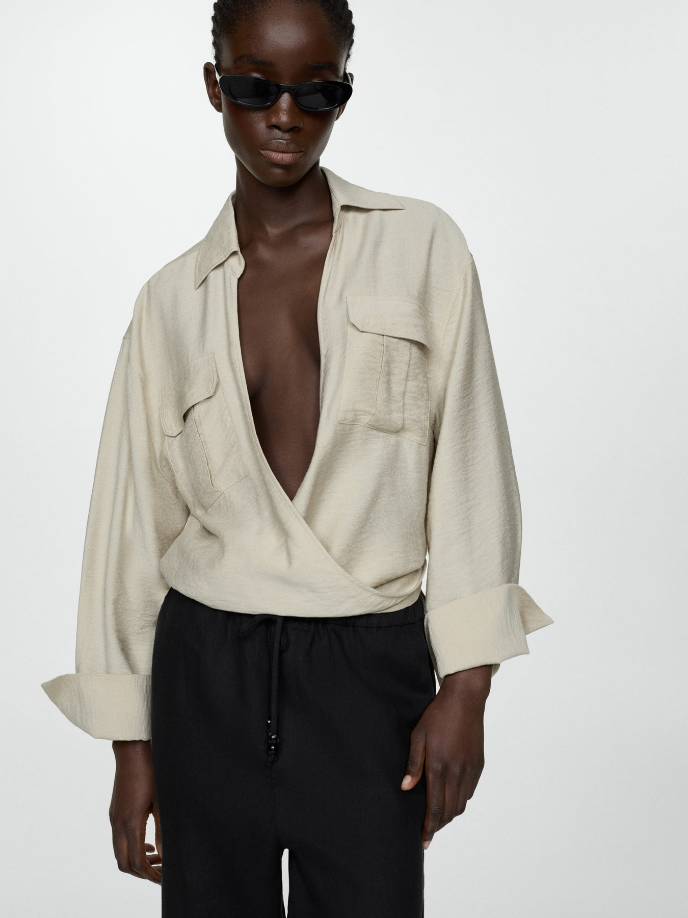 Штани MANGO Linen модель 67075724_99 Штани MANGO Linen модель 67075724_99 Фото