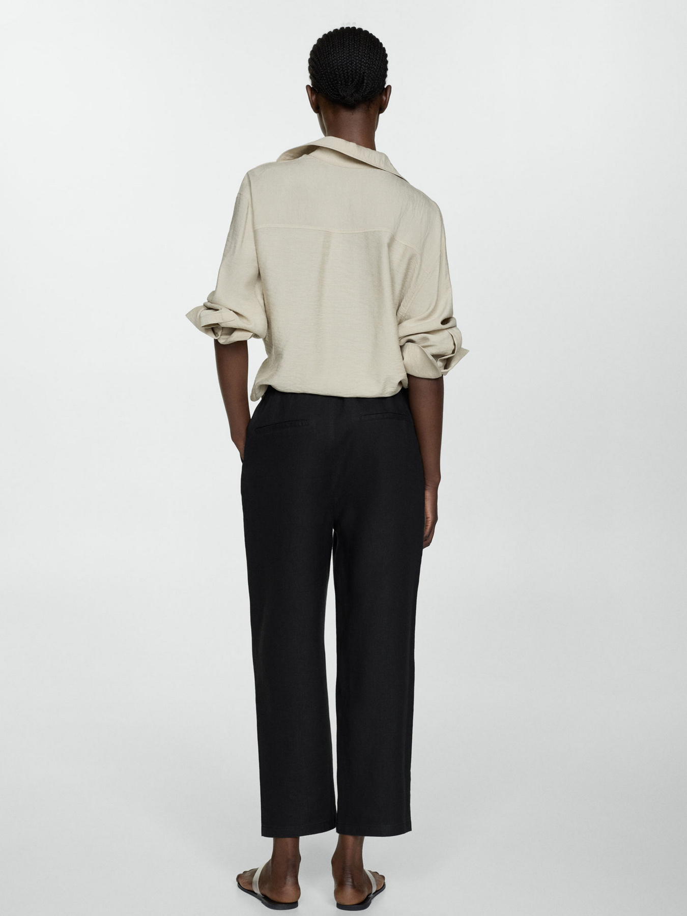 Штани MANGO Linen модель 67075724_99 Штани MANGO Linen модель 67075724_99 Фото