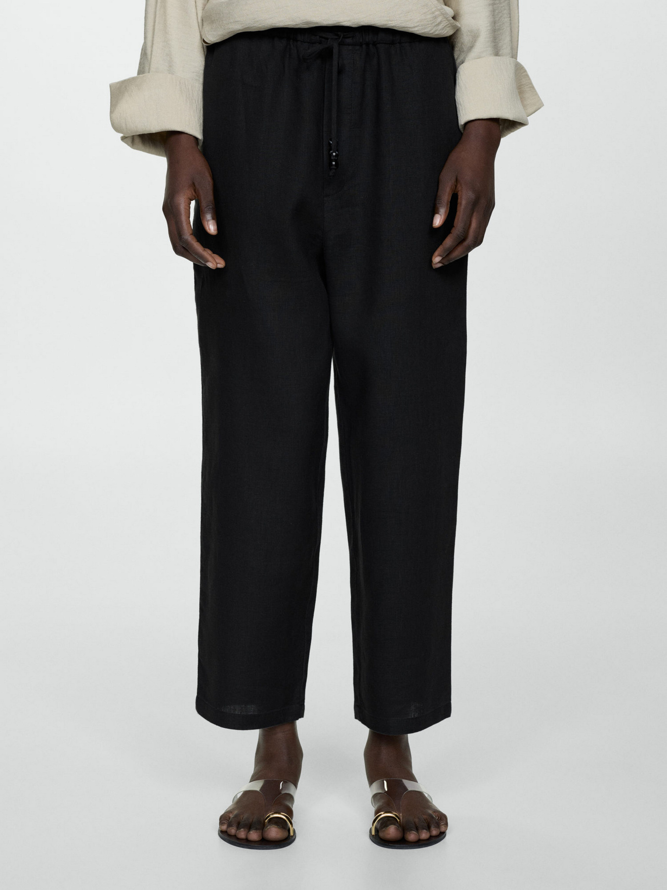 Штани MANGO Linen модель 67075724_99 Штани MANGO Linen модель 67075724_99 Фото