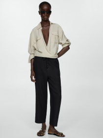 Штани MANGO Linen модель 67075724_99 Фото