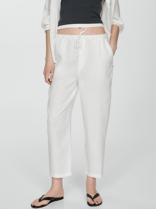 Штани MANGO Linen модель 77050332_1 Фото