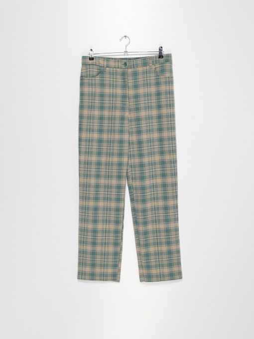 Брюки Monki модель 0873804_бежевий з зеленим Фото