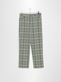 Штани Monki модель 0873804_бежевий з зеленим Фото