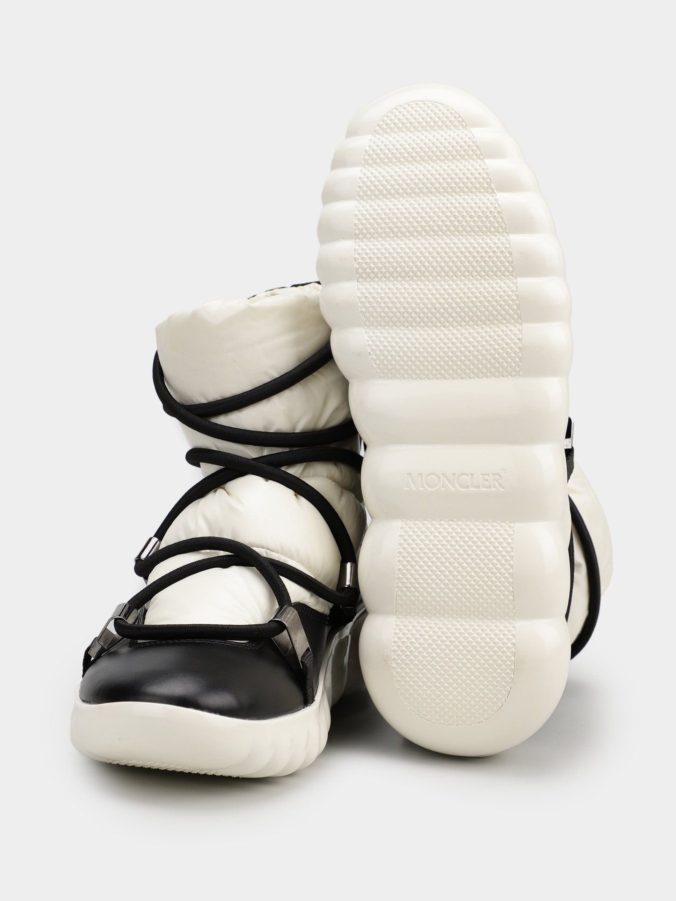 Ботинки и сапоги Moncler модель 12112091_білий з чорним Ботинки и сапоги Moncler модель 12112091_білий з чорним Фото