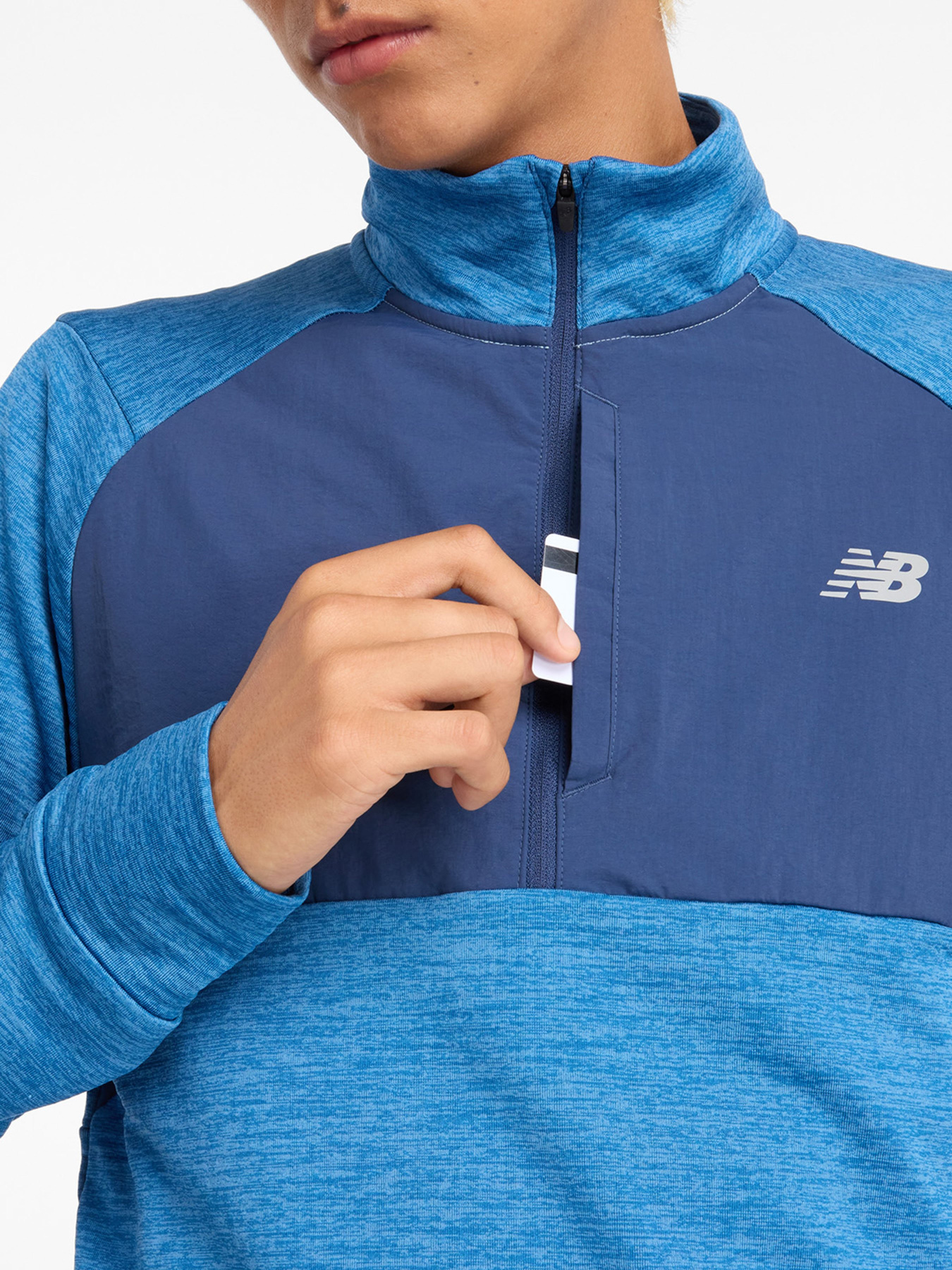 Худі та світшоти New Balance ATHLETICS HEAT GRID 1/2 ZIP модель MT43204HEB Худі та світшоти New Balance ATHLETICS HEAT GRID 1/2 ZIP модель MT43204HEB Фото